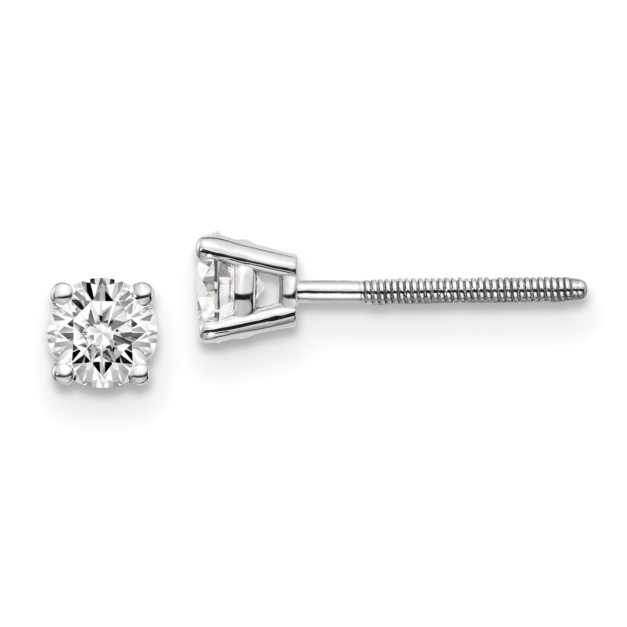 14kw .40ct SI3 G I Diamond Stud Thread on/off Post Earrings