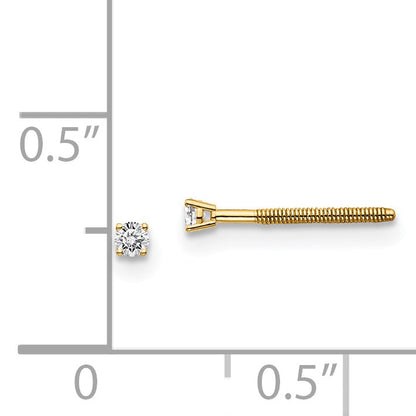 14ky .05ct. VS2/SI1 G I Diamond Stud Thread on/off Post Earrings