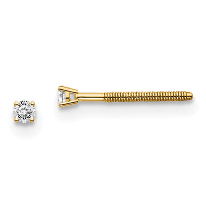 14ky .05ct. VS2/SI1 G I Diamond Stud Thread on/off Post Earrings