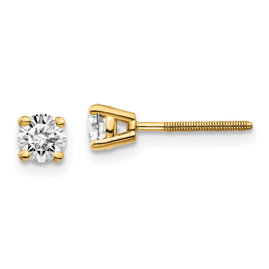 14ky .50ct. SI3 G I Diamond Stud Thread on/off Post Earrings