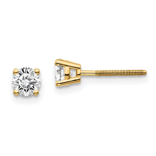 14ky .60ct. SI3 G I Diamond Stud Thread on/off Post Earrings