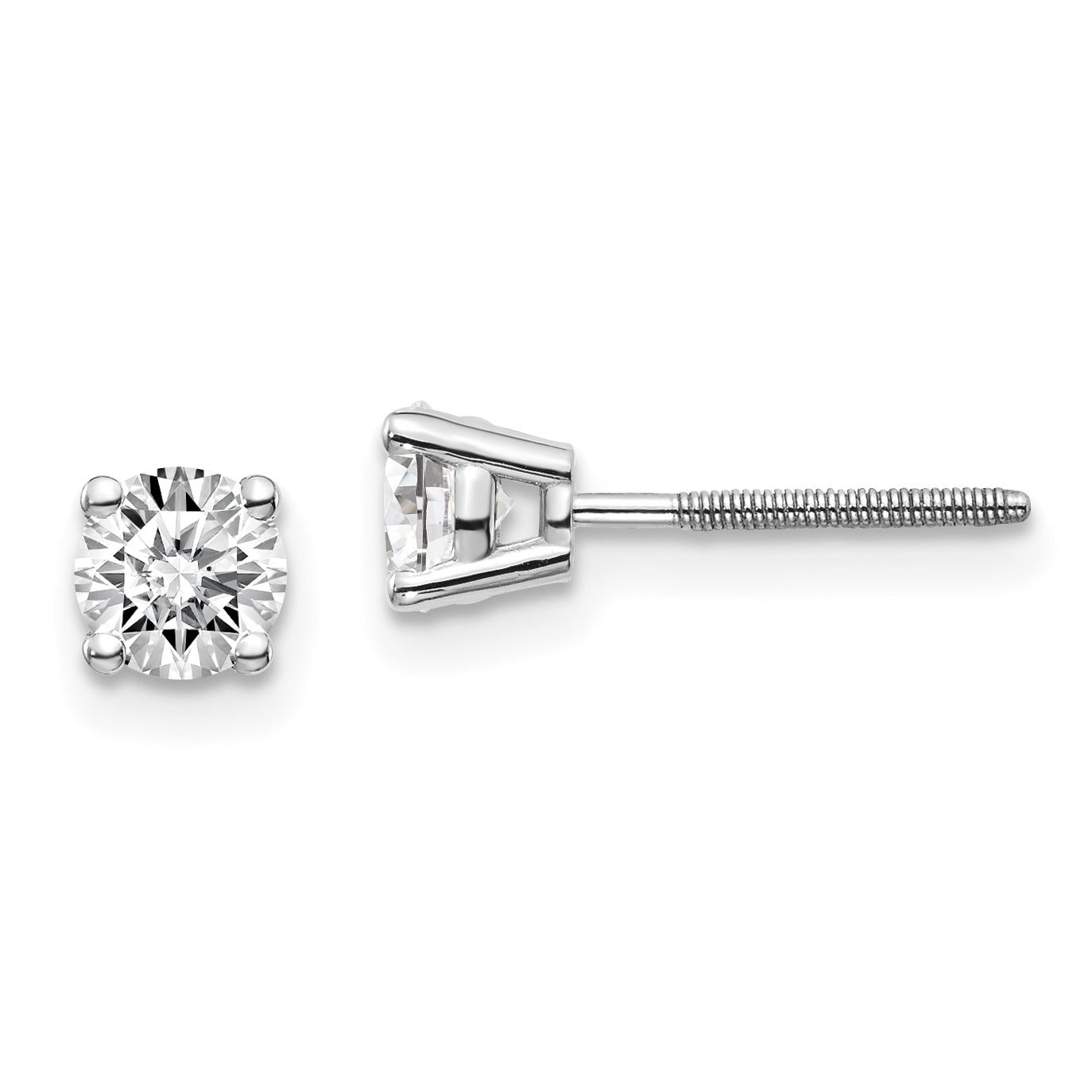 14kw .70ct SI3 G I Diamond Stud Thread on/off Post Earrings