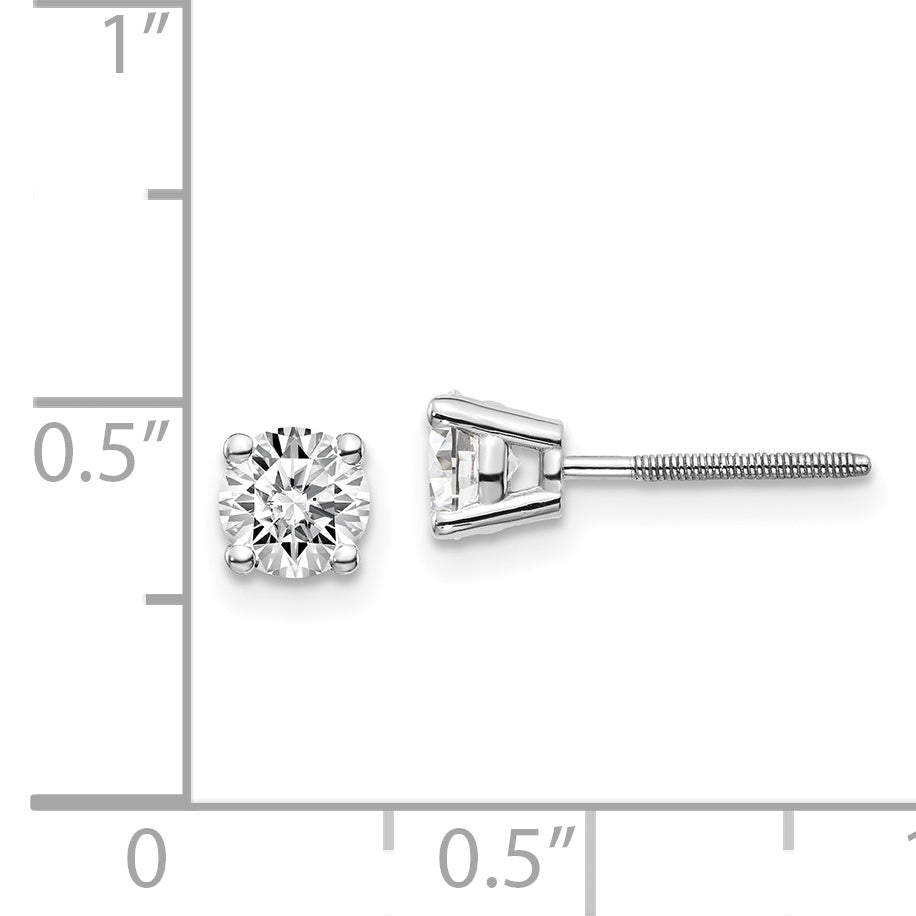 14kw .75ct SI3 G I Diamond Stud Thread on/off Post Earrings