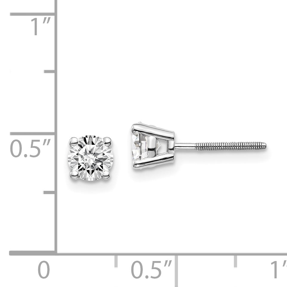 14kw .85ct SI3 G I Diamond Stud Thread on/off Post Earrings
