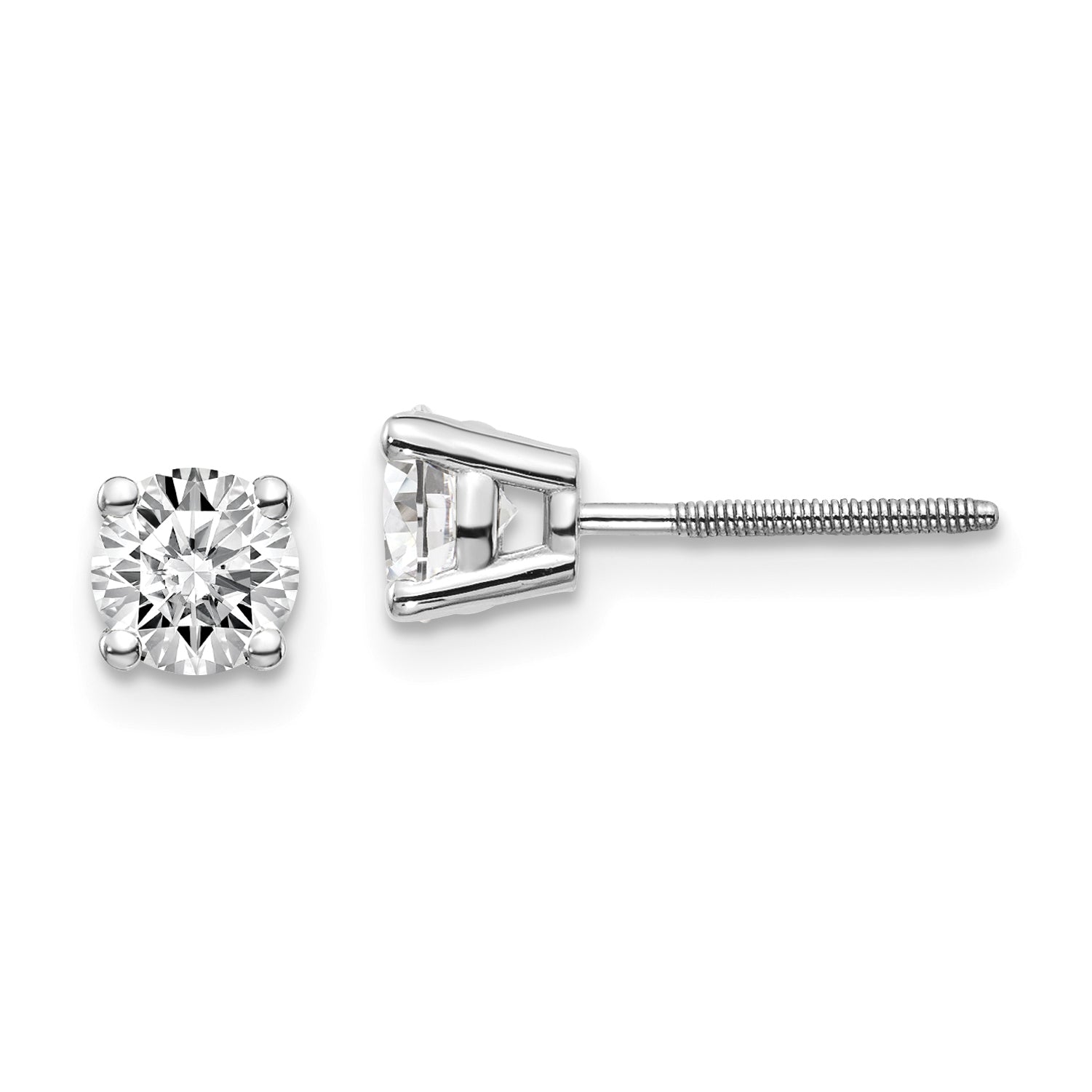14kw .85ct SI3 G I Diamond Stud Thread on/off Post Earrings