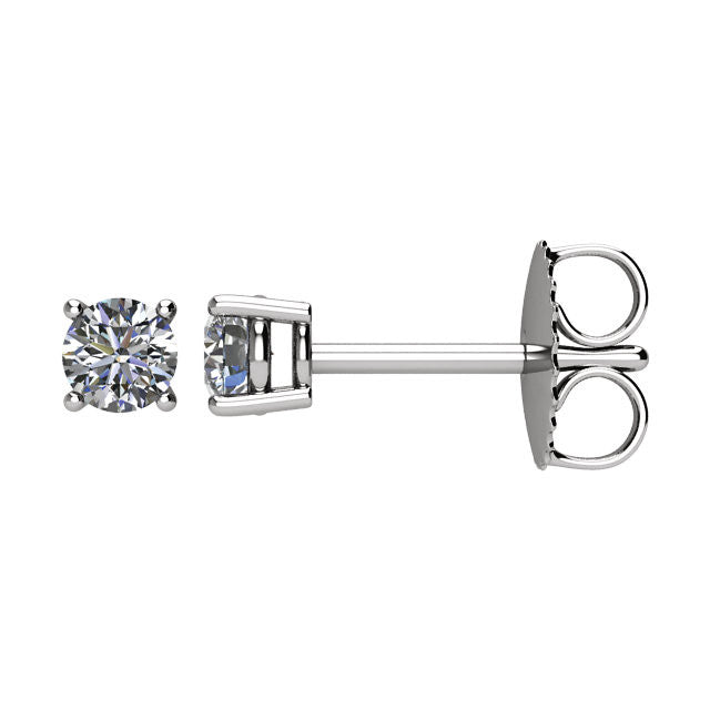 1/4 CTW Diamond Friction Post Earrings in 14kt White Gold
