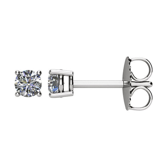 1/4 CTW Diamond Friction Post Earrings in 14kt White Gold