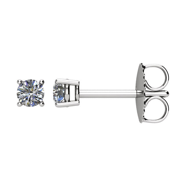 1/5 CTW Diamond Friction Post Earrings in 14kt White Gold