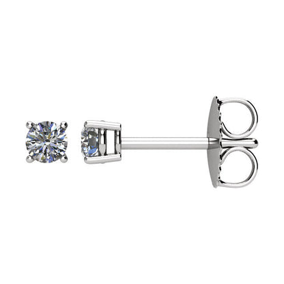1/5 CTW Diamond Friction Post Earrings in 14kt White Gold