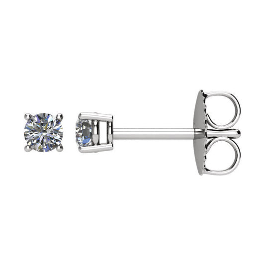 1/5 CTW Diamond Friction Post Earrings in 14kt White Gold