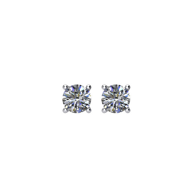 1/5 CTW Diamond Friction Post Earrings in 14kt White Gold