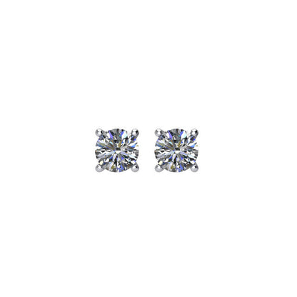 1/5 CTW Diamond Friction Post Earrings in 14kt White Gold