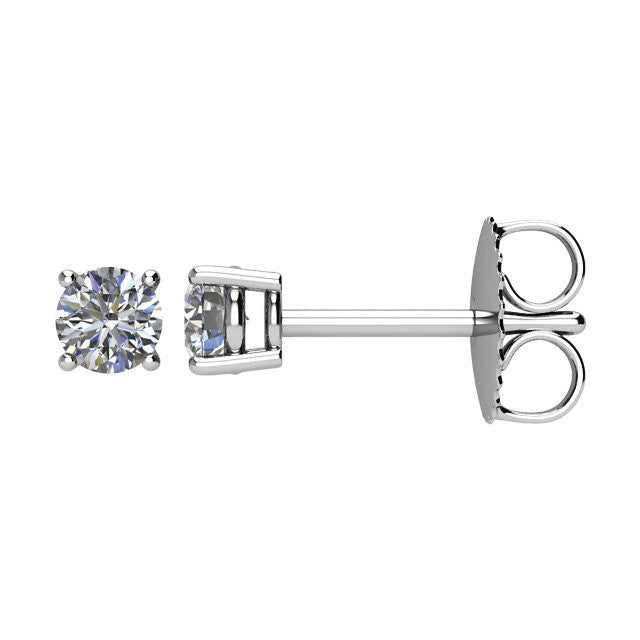 1/3 CTW Diamond Friction Post Earrings in 14kt White Gold
