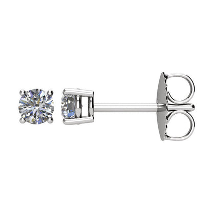 1/3 CTW Diamond Friction Post Earrings in 14kt White Gold
