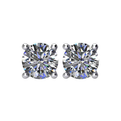 2 CTW Diamond Threaded Post Stud Earrings
