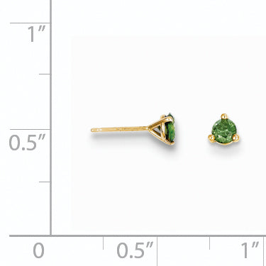 14k .25ct. Green Diamond Stud Earrings