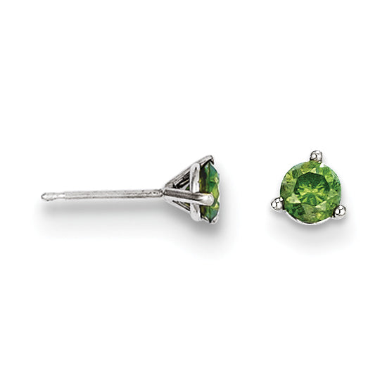 14k .50ct Green Diamond Stud Earrings