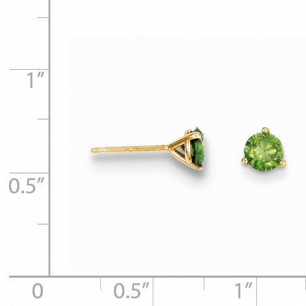 14k .75ct. Green Diamond Stud Earrings