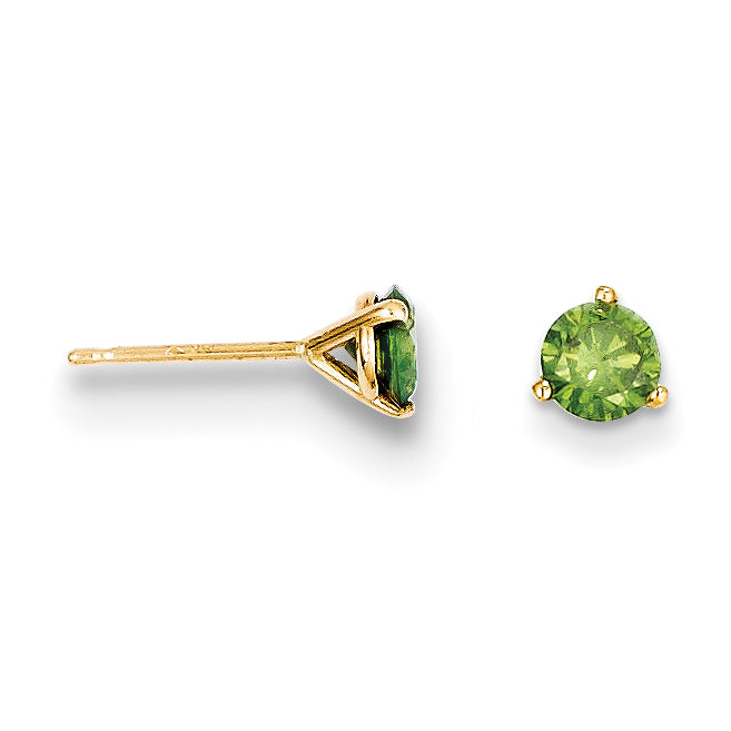 14k .75ct. Green Diamond Stud Earrings