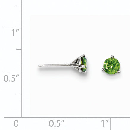 14k .75ct Green Diamond Stud Earrings