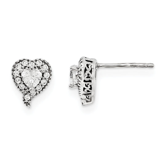 14KW AAA Diamond Semi mount Post Earrings