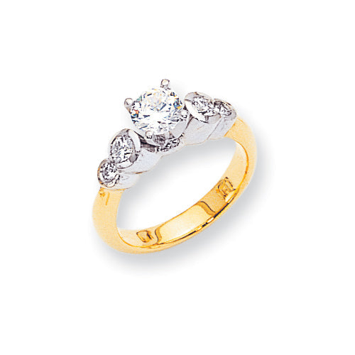 14k Two tone AAA Diamond engagement ring