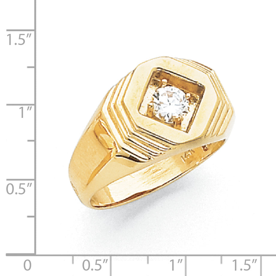 14k AAA Diamond Men's Ring