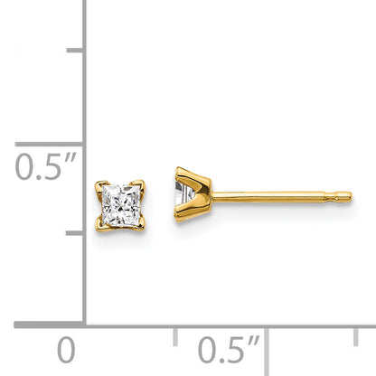 14k VS Quality Complete Princess cut Diamond Earrings
