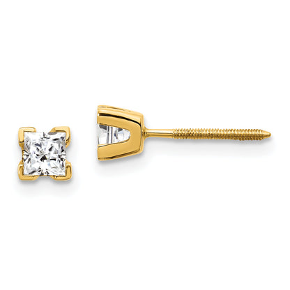 14k VS Quality Complete Princess cut Diamond Earrings