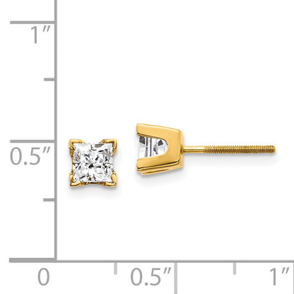 14k VS Quality Complete Princess cut Diamond Earrings