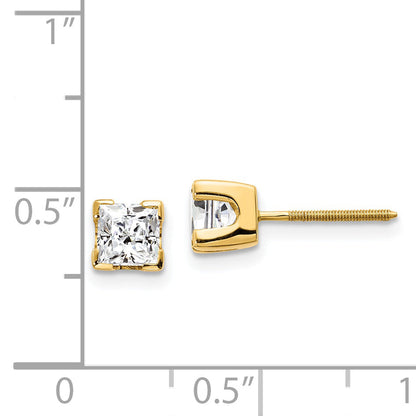 14k AAA Quality Complete Princess cut Diamond Earring