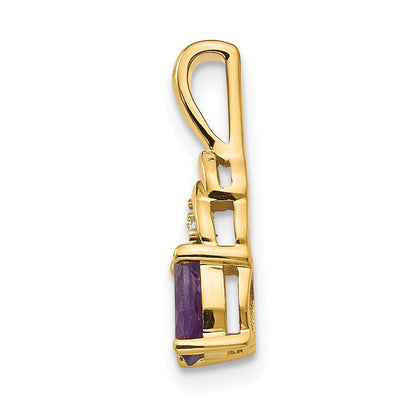 14K Diamond and Amethyst Pendant