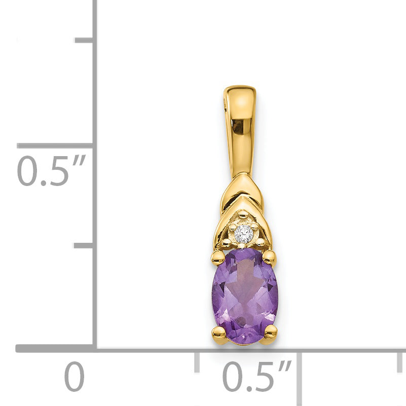 14K Diamond and Amethyst Pendant