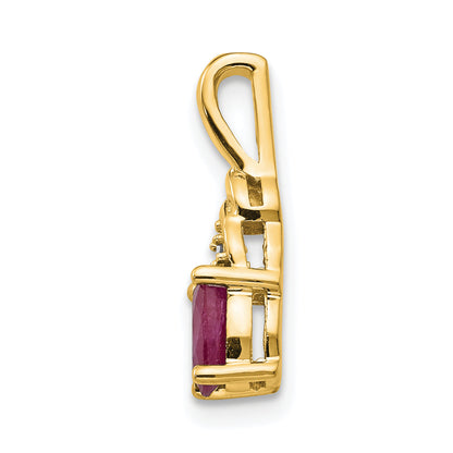 14K Diamond and Ruby Pendant