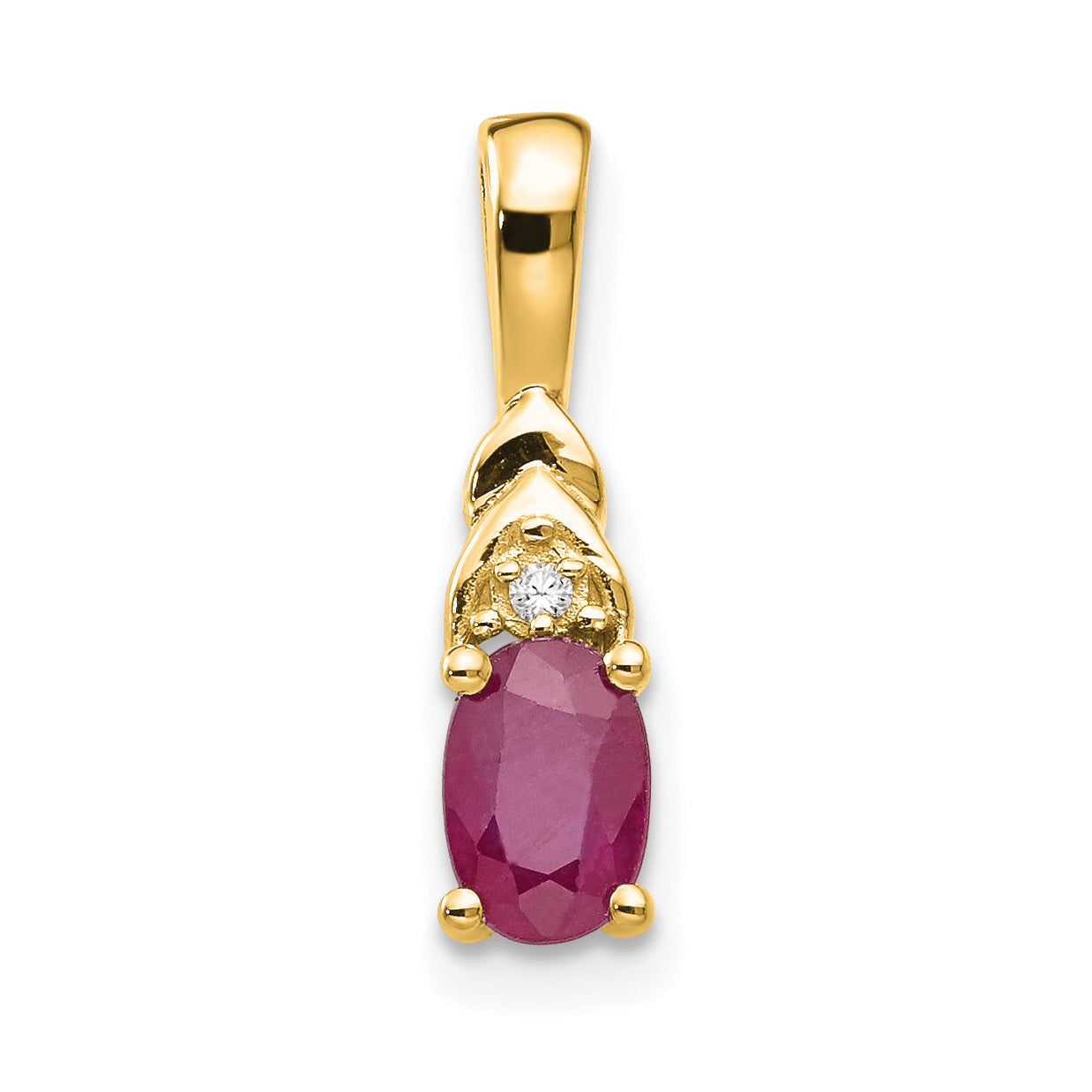 14K Diamond and Ruby Pendant