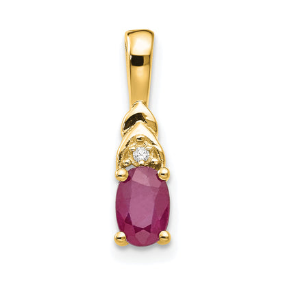 14K Diamond and Ruby Pendant