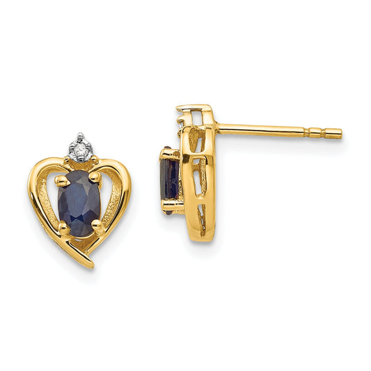 14K Diamond and Sapphire Earrings