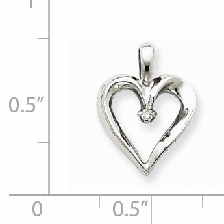 14k White Gold AA Diamond Heart