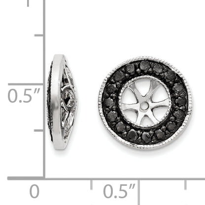 14k White Gold Black Diamond Earring Jackets