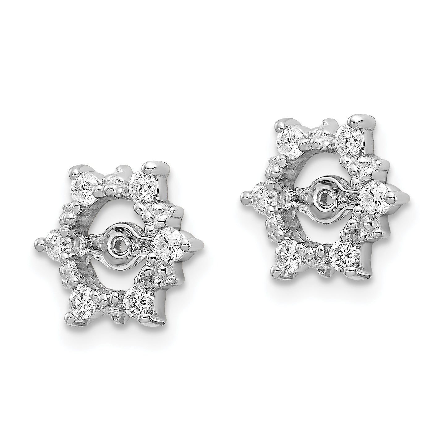 14k White Gold A Diamond earring jacket