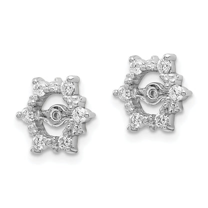 14k White Gold A Diamond earring jacket