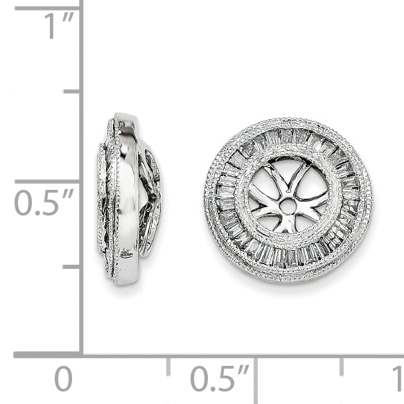 14k White Gold Diamond Earring Jacket