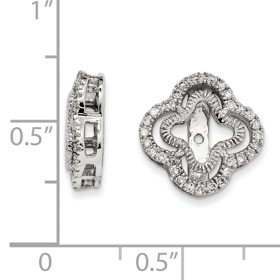 14K White Gold Diamond Jacket Earring