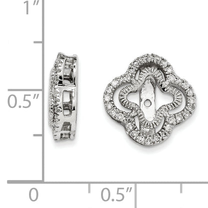 14K White Gold Diamond Jacket Earring