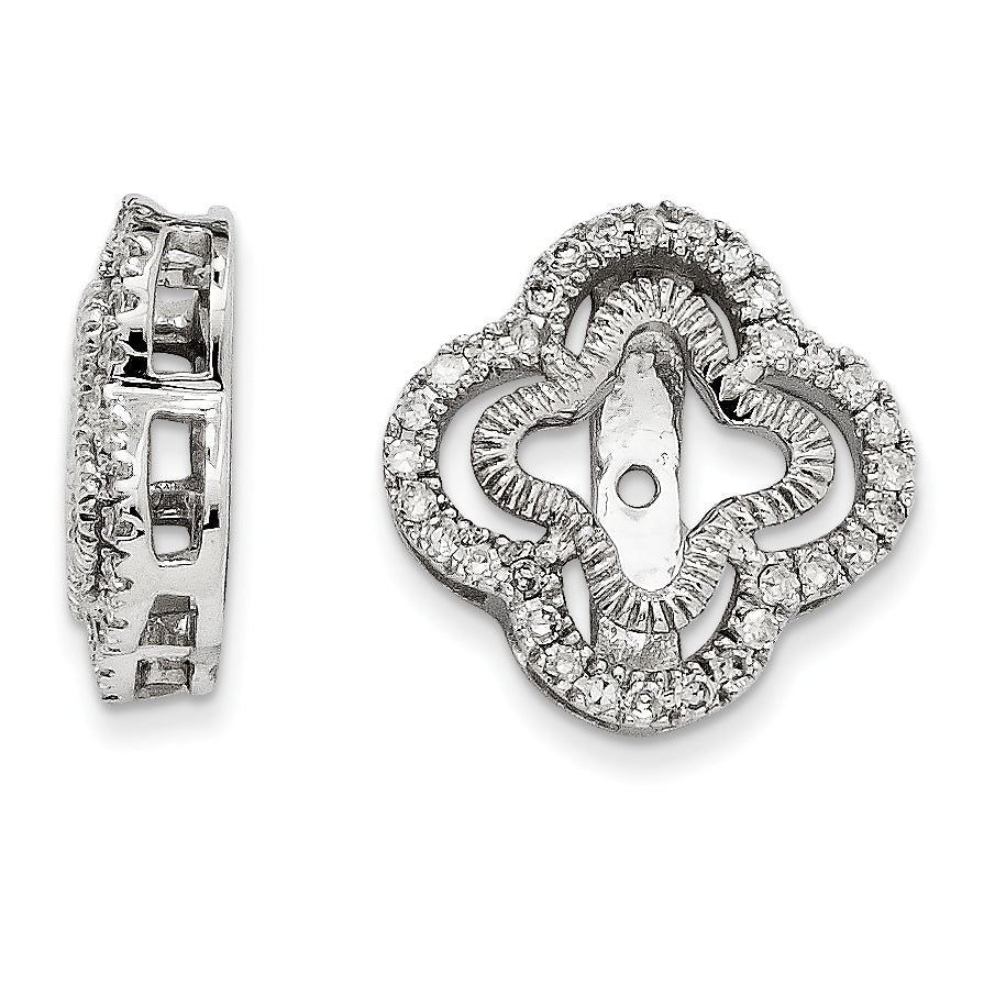 14K White Gold Diamond Jacket Earring