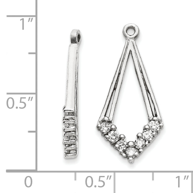 14k White Gold AA Diamond Earring Jacket
