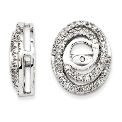 14K White Gold Diamond Jacket Earring