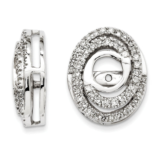 14K White Gold Diamond Jacket Earring