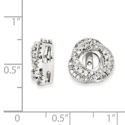14K White Gold Diamond Jacket Earring