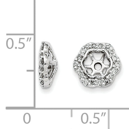 14K White Gold Diamond Earring Jackets